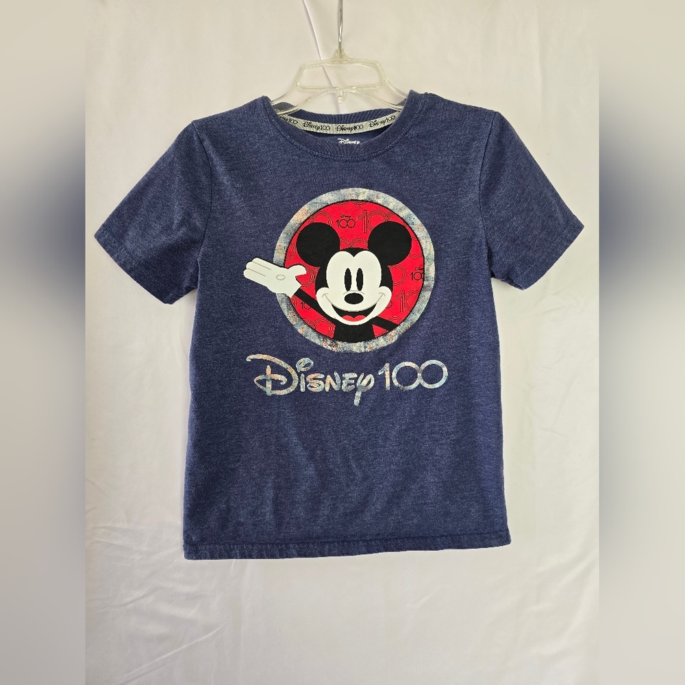 Disney Kids Navy Mickey Mouse 100th Anniversary Tee
